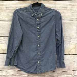 Chambray boys button down long sleeve size Medium